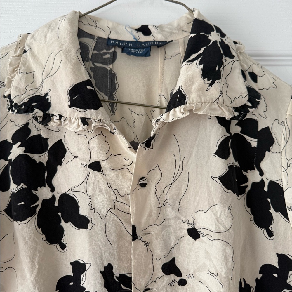 Ralph Lauren Black and Cream Floral Shirt